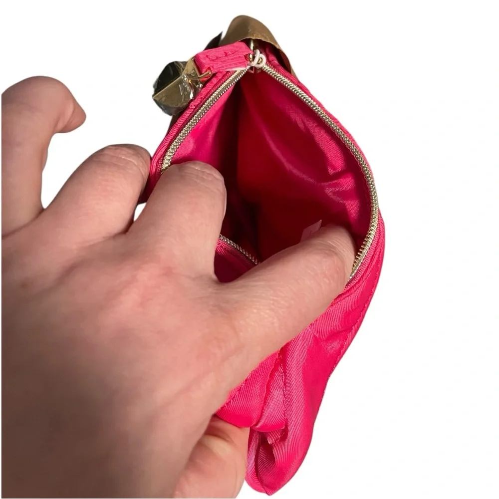 Kate Spade Fragrances Women’s Pink Quilted Puff Cosmetic Pouch - Gold Zipper